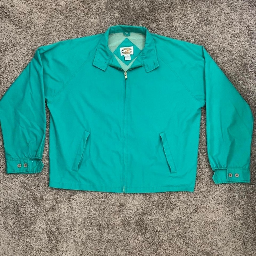 1990's Midwest Traders teal vintage windbreaker jacket